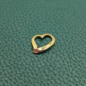 ✨ Delicate Open Heart Pendant with Pink Gemstone ✨